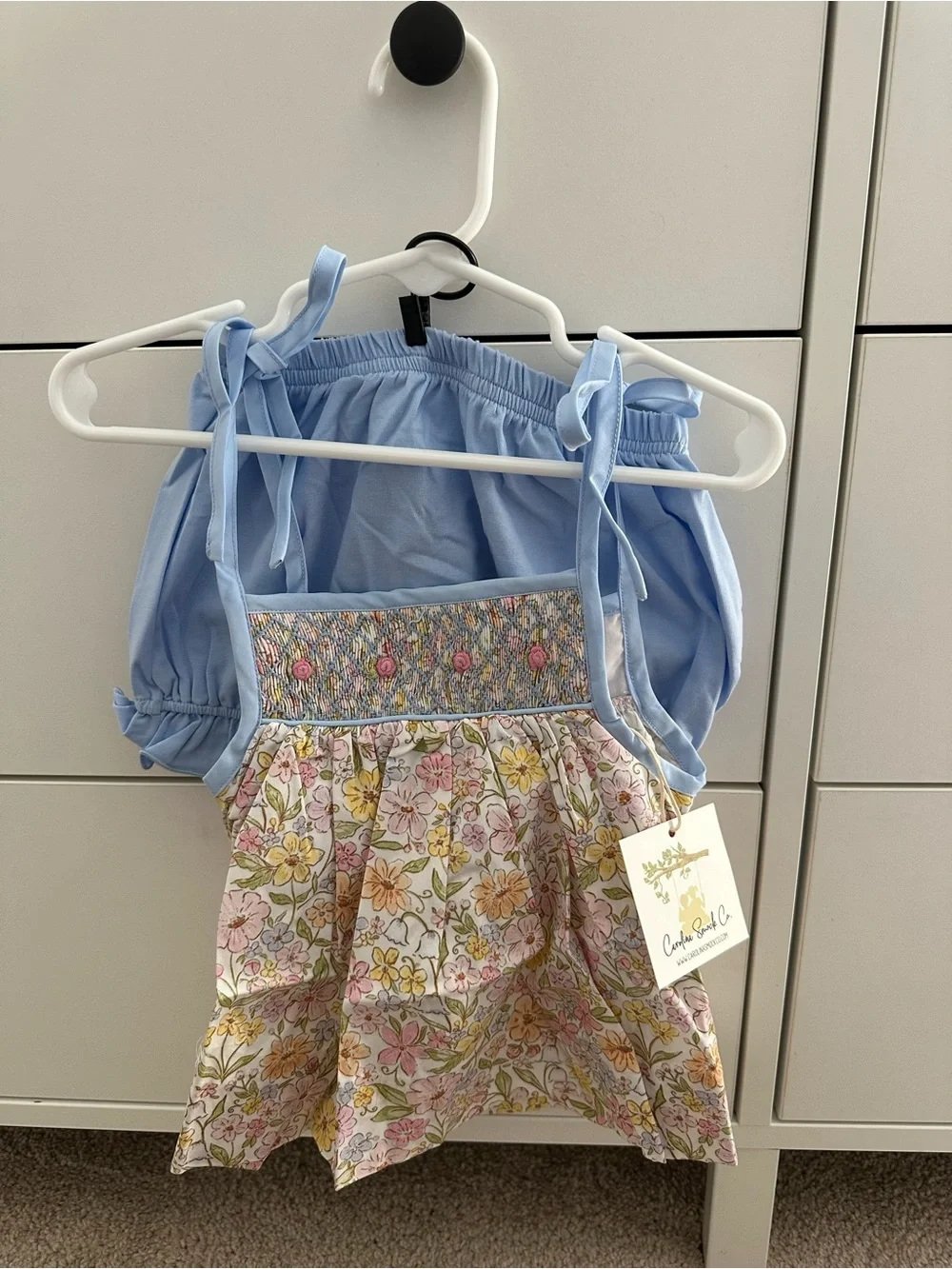 Spring Floral Smocked Bloomer Set